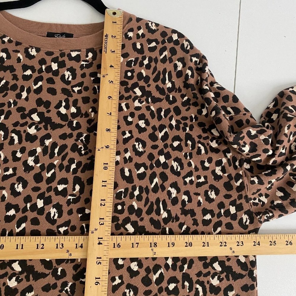 Rails Reeves Mountain Leopard Print Raw Hem Sweat… - image 8